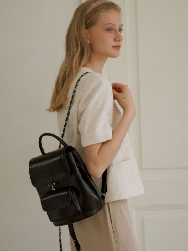 Tilda Chain Backpack Black