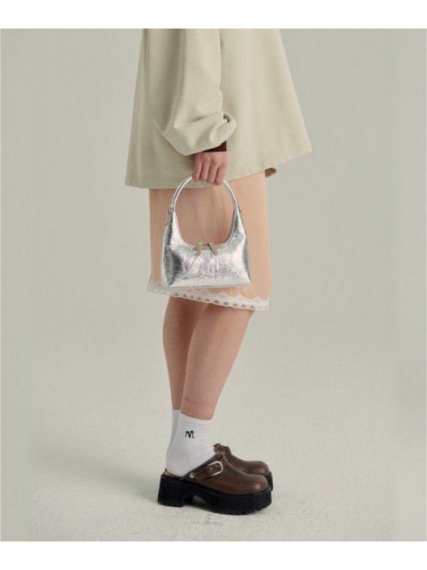 HOBO MINI + STRAP - silver crinkle