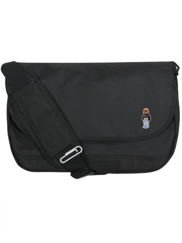 [BAG&ACC] Crop dog embroidery striper cross messenger bag_black