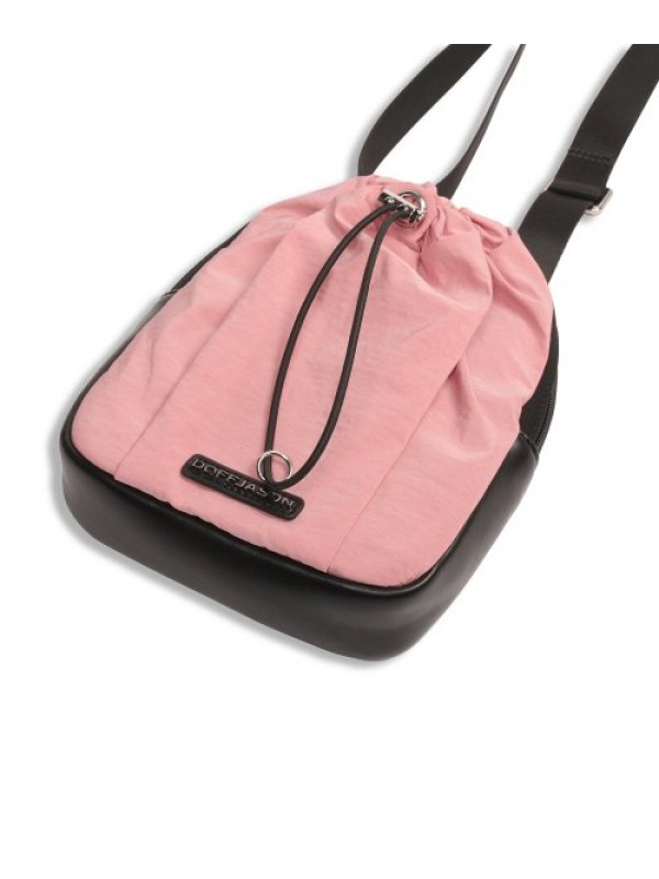 Traveler Nylon Mixed Leather Sacoche PINK
