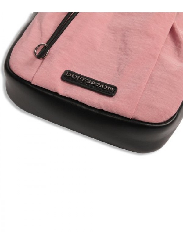 Traveler Nylon Mixed Leather Sacoche PINK